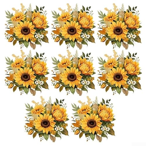 Set mit 8 Sonnenblumen-Wandaufklebern für Raumdekoration im Schlafzimmer, Wohnzimmer und Schrank, mit langlebigem PVC-Material Set mit 8 Sonnenblumen-Wandaufklebern für Raumdekoration im Schlafzimmer, Wohnzimmer und Schrank, mit langlebigem PVC-Material von MeevrgR