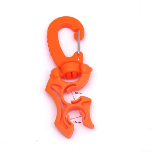 Tauchen Sie zuverlässiger Doppelschlauchhalter mit drehbarem Clip-Mechanismus (orange, 10 x 10 mm) von MeevrgR