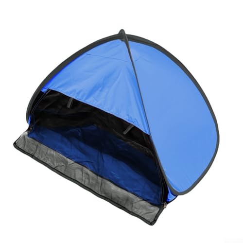 Tragbares Strandzelt mit Sonnenschutz und winddichten Funktionen, ideal für Haustiere und Handy (mit Vorhang, Vinyl, saphirblau) von MeevrgR