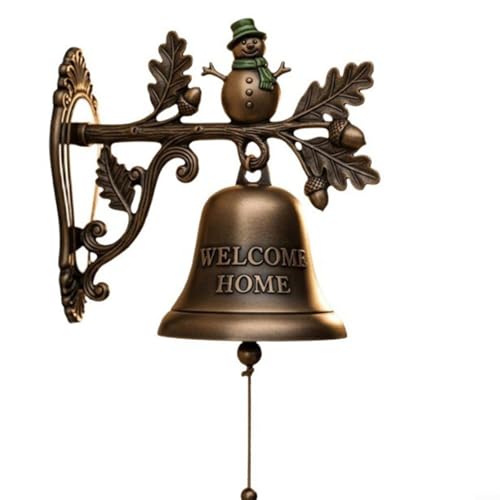 Türklingel aus Gusseisen, mit Gravur, Aufschrift "Welcome Home", skurriler Pinguin, Rentier, Schneemann, Weihnachtsmann, Bronze, wetterbeständig, Eingangsbereich, dekoratives Urlaubsgeschenk für von MeevrgR