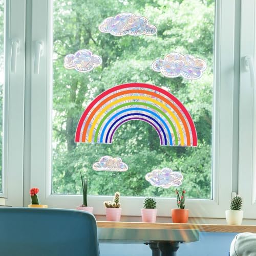 Verwandeln Sie Ihren Raum mit einem bunten Regenbogen-Aufkleber für Fenster, einfach zu verwenden (1) von MeevrgR