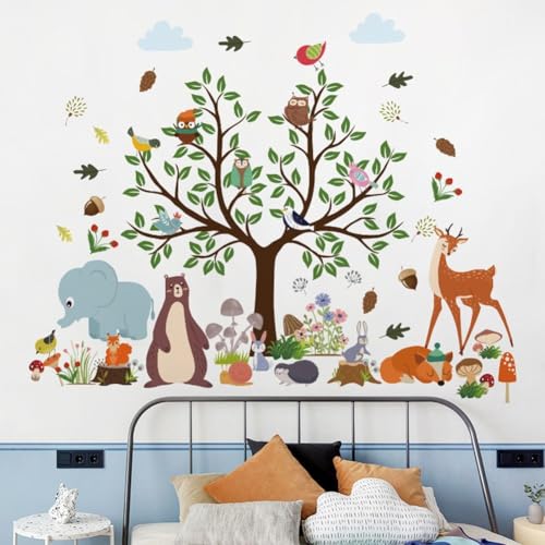Wandsticker mit lebhaften Dschungel-Tiermotiven für Kinderzimmer, lustige Affen-Designs für Kinderzimmer und Spielzimmer-Dekor (A) von MeevrgR