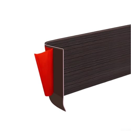 Wasserdichte 5 Meter PVC Sockelleiste mit integriertem dickem L Rand Design für eine effektive Wandabdeckung (braun) von MeevrgR