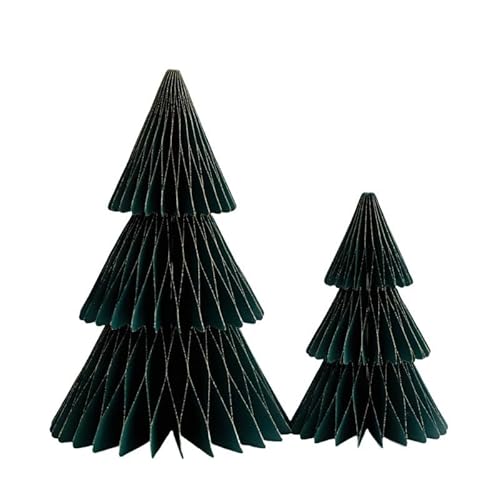 Weihnachtliche Atmosphäre Desktop-Dekorationsset mit Papierornamenten für Zuhause und Büro auf Tischen und Schränken (grün) von MeevrgR