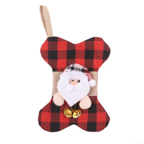 Weihnachtsanhänger zum Aufhängen mit Weihnachtsmann-Plaid-Stoffpuppe für Baumdekoration, festliche saisonale Anlässe (E-W98) von MeevrgR