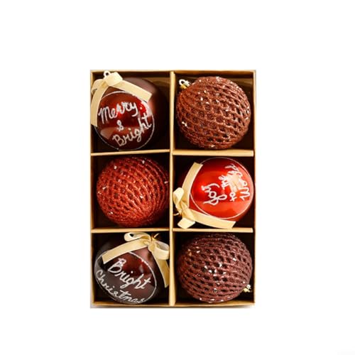 Weihnachtskugel-Set, Rot und Gold, Weihnachtsbaumschmuck, Weihnachtskugel, Ornamente, festliche Feiertags-Hängedekorationen für Zuhause, Party, Feier (6 Stück) von MeevrgR