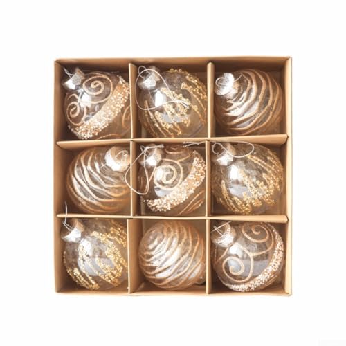 Weihnachtskugel-Set zum Aufhängen, 80 mm Durchmesser, Kunststoffkugeln für Baumschmuck und festliche Dekoration, mit Schlaufe von MeevrgR