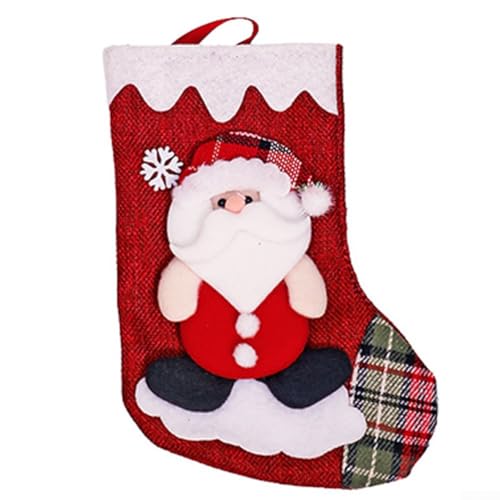 Weihnachtsstrumpf, große Größe zum Aufhängen am Kamin, mit reichlich Platz zum Befüllen von Urlaubs-Leckereien und Dekorationen, Stoff für langfristige Nutzung (A) von MeevrgR