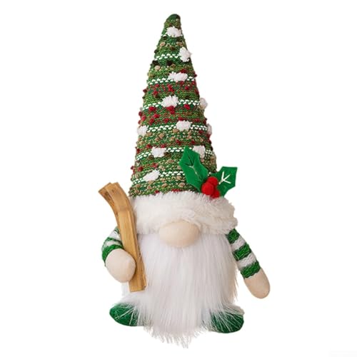 Weihnachtswichtel Dekoration Figuren handgefertigt mit textiler Handwerkskunst und mit leichtem Design für Urlaub und saisonalen Heimgebrauch (grün) von MeevrgR