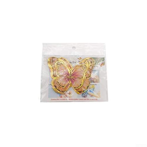 Wunderschöne Schmetterlinge Wandsticker mit Goldrand für Hochzeiten und Feiertagsdekorationen, 24 Stück (PY3026-YJ) von MeevrgR