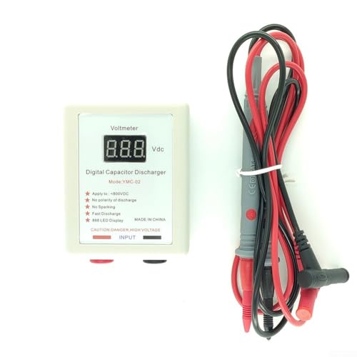 YMC-02 Kondensator-Entladungsstift mit Gleichstrom-Voltmeter-Kameraplatte, Entladung – sicheres und funkenfreies Entladungswerkzeug für elektronische Wartung (blau gezeigt) von MeevrgR