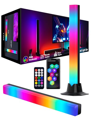 Meewata LED Lightbar, RGB IC Lampe 32 CM, Gaming Beleuchtung, Gaming Setup Deko, Musik Sync und Timing Funktion, APP und Fernbedienung, Ambient Lampe für Schreibtisch, TV, Monitor, Zimmer, Urlaub Meewata LED Lightbar, RGB IC Lampe 32 CM, Gaming Beleuchtung, Gaming Setup Deko, Musik Sync und Timing Funktion, APP und Fernbedienung, Ambient Lampe für Schreibtisch, TV, Monitor, Zimmer, Urlaub von Meewata
