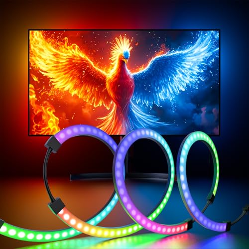 Meewata Monitor Hintergrundbeleuchtung, Farbsynchronisation mit 27-Zoll-Bildschirm, USB-gespeiste LED-Streifenbeleuchtung mit Farbabbildungssoftware kompatibel mit Windows 10 und höher von Meewata