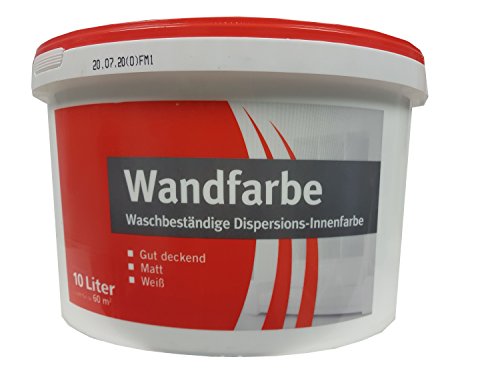 Meffert Wandfarbe Waschbeständige Dispersions-Innenfarbe, Weiß, Matt, 10 L von Meffert AG Farbwerke