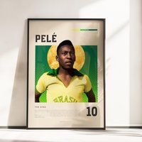 Retro Vibes Poster Von Pelé | Brasilien Fussball Legende A3 & A4 Größen Schwarzer Rahmen Optional Hochwertiger Fotodruck Retro Vibes Poster Von Pelé | Brasilien Fussball Legende A3 & A4 Größen Schwarzer Rahmen Optional Hochwertiger Fotodruck von Meftoon