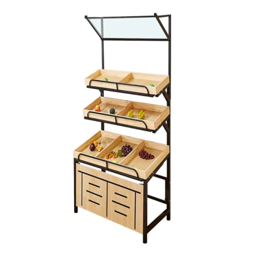 MegLob Einzelhandel Obst Gemüse -Display -Rack, Obst -Gemüse -Snack -Einzelhandelsregal, Multifunktional -Snack -Regal -Organisator, Obst -Organisator Für Markt, Utility Shelf Organizer,C von MegLob