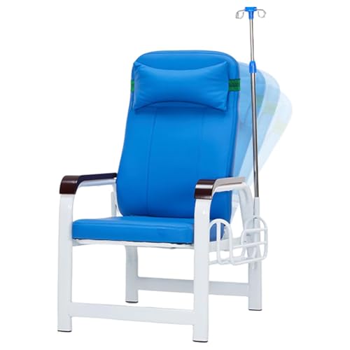 MegLob Liegestuhl, Einstellbarer Infusionsstuhl Mit IV -Polständer, Blutzeichnungsstuhl Weiche Gepolsterte Sitzsitz, Patientenstuhl Für Häusliche Pflege,Blue normal von MegLob