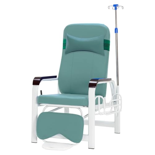 MegLob Liegestuhl, Einstellbarer Infusionsstuhl Mit IV -Polständer, Blutzeichnungsstuhl Weiche Gepolsterte Sitzsitz, Patientenstuhl Für Häusliche Pflege,Green pro von MegLob