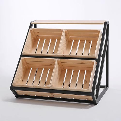 MegLob Obst-Verkaufsständer Für Die Arbeitsplatte, Verkaufsständer Für Obst Und Gemüse Im Gewerblichen Buffet-Stil, Obstkorbständer Aus Massivholz,A with 4 high boxes MegLob Obst-Verkaufsständer Für Die Arbeitsplatte, Verkaufsständer Für Obst Und Gemüse Im Gewerblichen Buffet-Stil, Obstkorbständer Aus Massivholz,A with 4 high boxes von MegLob