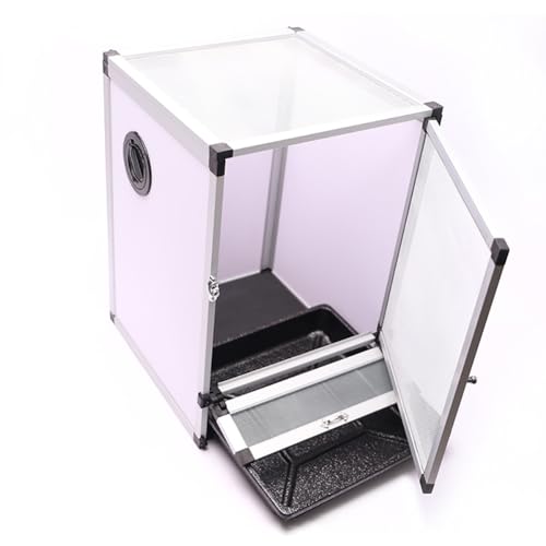 MegLob Reptilienterrarium Mit Einer Tür Mit Einer Tür, Einem Silbernen Großen Reptilien -Fütterungsbox Mit PVC -Tablett, Reptilienwachstumstank Mit Reserviertem Drahtanschluss,Screen Door XL von MegLob