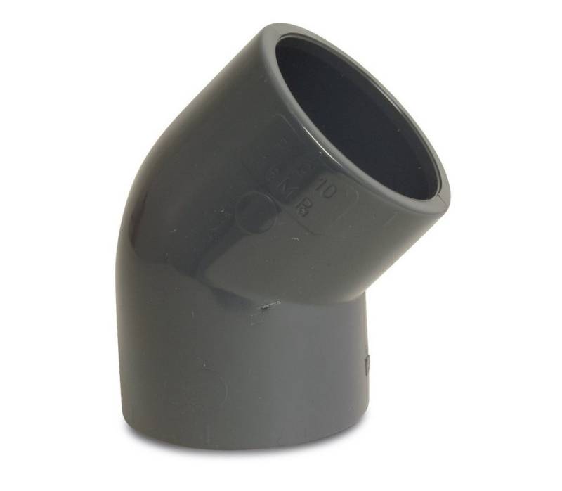 MEGA Gewindefitting Mega Winkel 45° PVC-U Klebemuffe 10 - 16 bar, grau, Ø 160 mm (PN16) MEGA Gewindefitting Mega Winkel 45° PVC-U Klebemuffe 10 - 16 bar, grau, Ø 160 mm (PN16) von MEGA