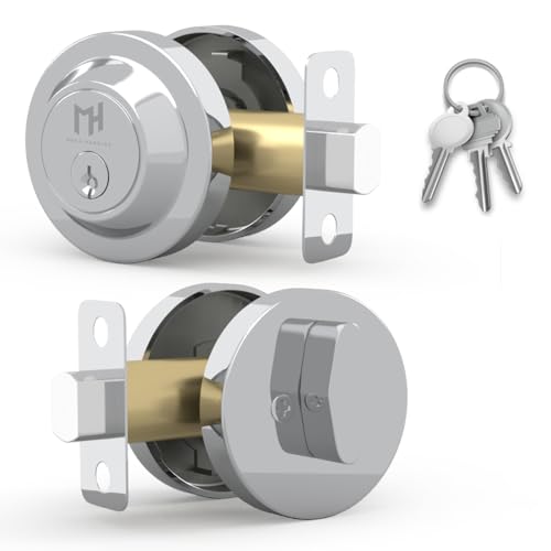 Mega Handles Ronn Deadbolt I Entry-Riegelschloss – robuster, runder Riegel für Links- oder Rechtshänder – Innen- und Außenbereich – poliertes Chrom Mega Handles Ronn Deadbolt I Entry-Riegelschloss – robuster, runder Riegel für Links- oder Rechtshänder – Innen- und Außenbereich – poliertes Chrom von Mega Handles