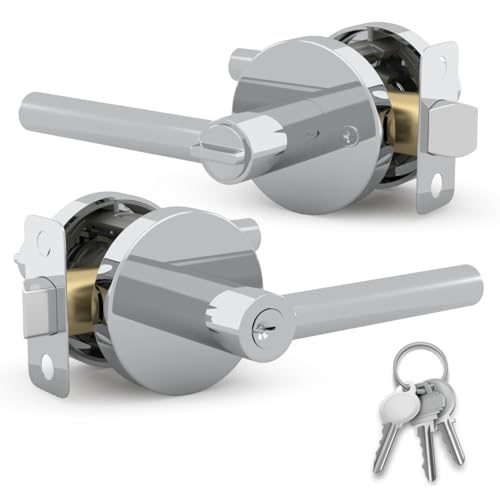 Mega Handles Ronn Entrance I Einstiegshebel-Türgriff – robustes, rundes Verriegelungshebel-Set für linke oder rechtshändige Türen – Innen- und Außentürdrücker – poliertes Chrom Mega Handles Ronn Entrance I Einstiegshebel-Türgriff – robustes, rundes Verriegelungshebel-Set für linke oder rechtshändige Türen – Innen- und Außentürdrücker – poliertes Chrom von Mega Handles