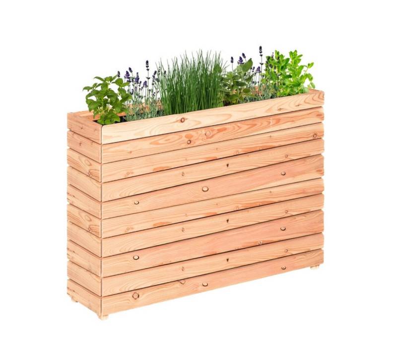 Mega-Holz Hochbeet Balkon-Hochbeet Lärche MODULO - L (Funktionsset, 2er Set besteht aus 2x Pflanzkübel Modulo 120x30x39), Modular von Mega-Holz