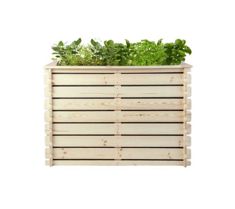 Mega-Holz Hochbeet Hochbeet Kiefer - PLANTO 117 x 59 x 77 cm (Funktionsset, Stecksystem aus natürlicher Kiefer), Stecksystem von Mega-Holz