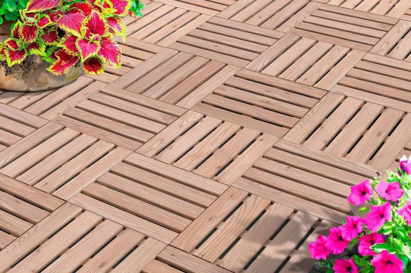 Mega-Holz Holzfliesen Holzfliesen-Set Lärche 60 x 60 cm 16 Stk 5,76m², Sparset, 16 St. Mega-Holz Holzfliesen Holzfliesen-Set Lärche 60 x 60 cm 16 Stk 5,76m², Sparset, 16 St. von Mega-Holz