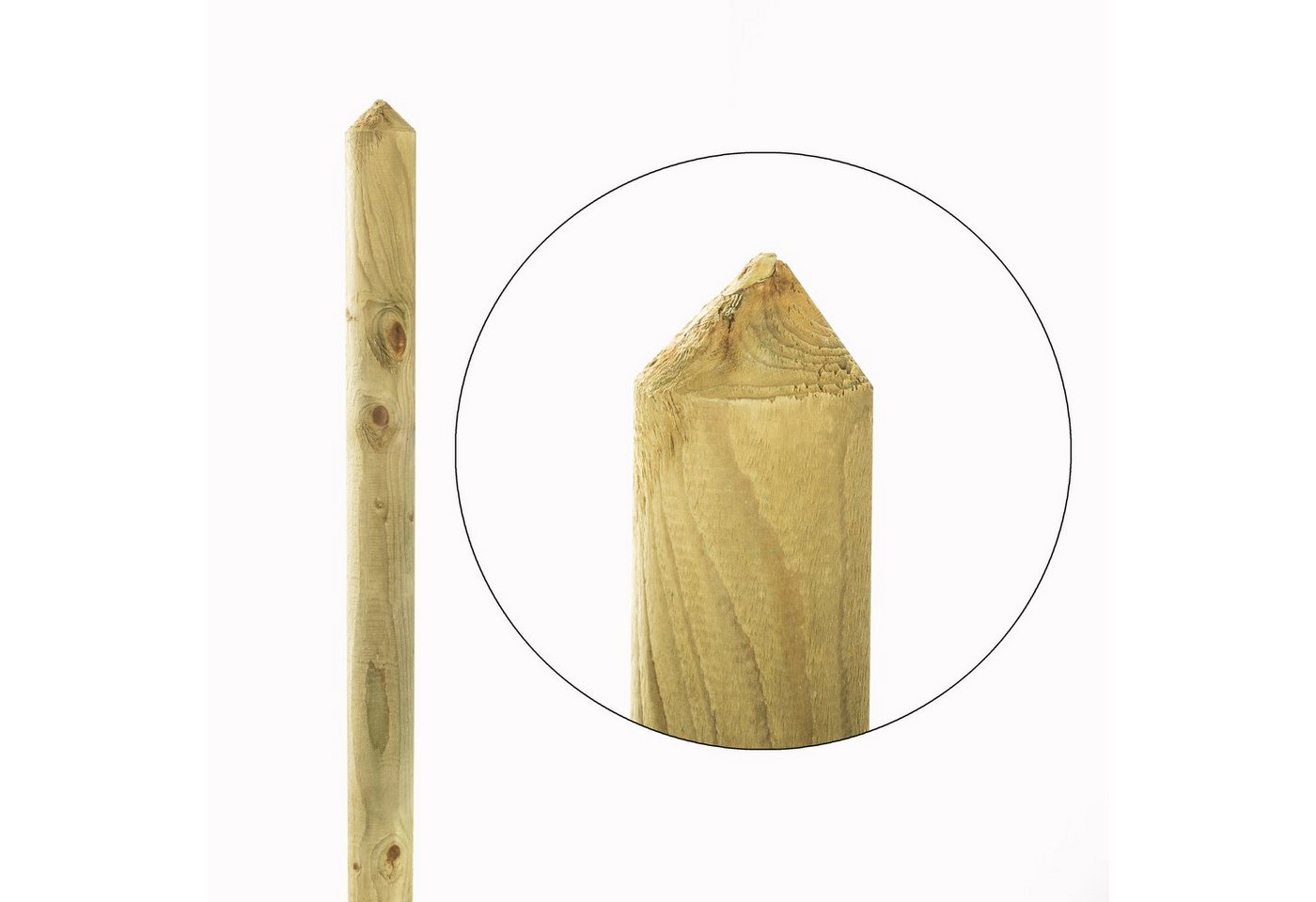 Mega-Holz Holzzaun Zaunlatten-Paket Halbpalisade Kiefer 80cm, (Sparpaket, 10-St., Zaunlatten ohne Pfosten) von Mega-Holz