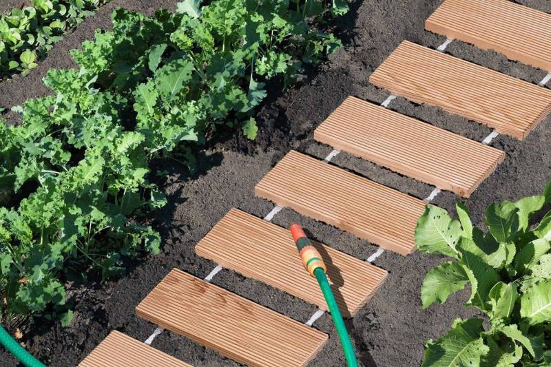 Mega-Holz Terrassendielen Rollweg Gartenweg Lärche 26x250 cm - 2er Set, 1.3 m², BxL: je 26x250 cm, 2.5 mm Stärke, langlebig und witterungsbeständig von Mega-Holz