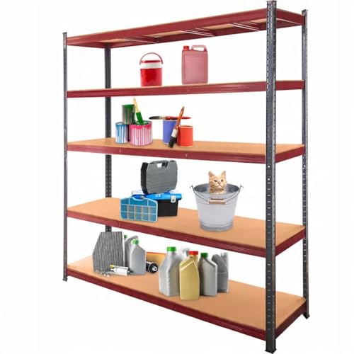 Mega-M Basic Plus Lagerregal: Dieses stabile Regal aus pulverbeschichtetem Stahl und MDF trägt 275 kg pro Boden und ist ohne Werkzeug zu montieren. von Mega-M