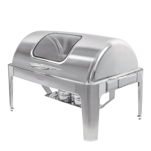 Mega-M Buffetwärmer: Eleganter 9L Buffetwärmer aus rostfreiem Stahl. Er hat EIN integriertes Sichtfenster und ist perfekt für Catering-Profis. von Mega-M