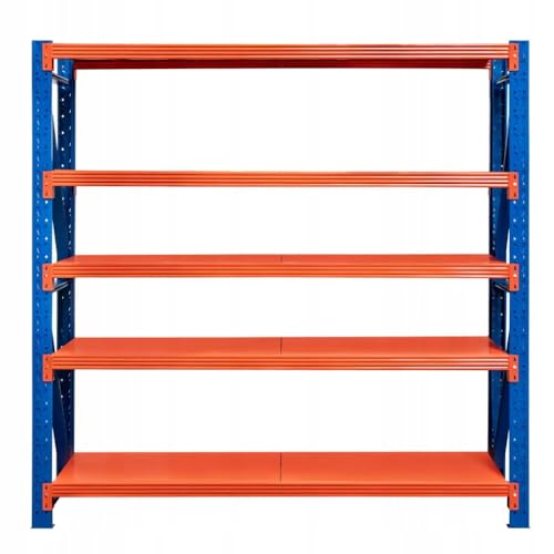 Mega-M Fortis Light Regal: Stabiles und modulares Regal aus pulverbeschichtetem Stahl. Es trägt 200 kg pro Boden und ist einfach zu montieren. von Mega-M