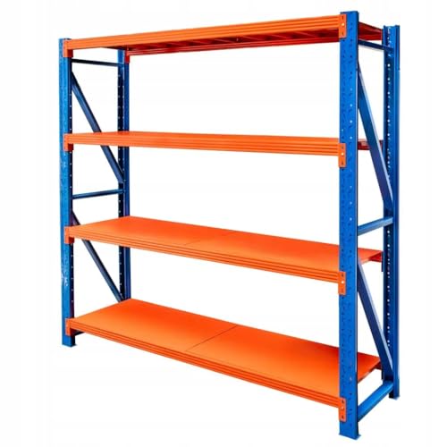 Mega-M Fortis Light Regal: Stabiles und modulares Regal aus pulverbeschichtetem Stahl. Es trägt 200 kg pro Boden und ist einfach zu montieren. von Mega-M