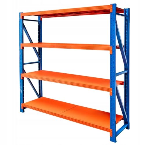 Mega-M Fortis Light Regal: Stabiles und modulares Regal aus pulverbeschichtetem Stahl. Es trägt 200 kg pro Boden und ist einfach zu montieren. von Mega-M