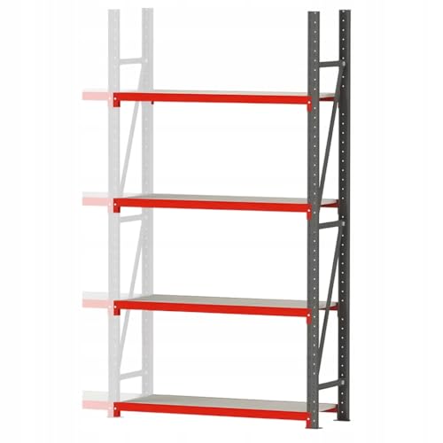 Mega-M Fortis Regal: Erweiterungsmodul für stabile Lagerregale aus pulverbeschichtetem Stahl. Es trägt bis zu 450 kg pro Boden und ist einfach zu montieren. von Mega-M