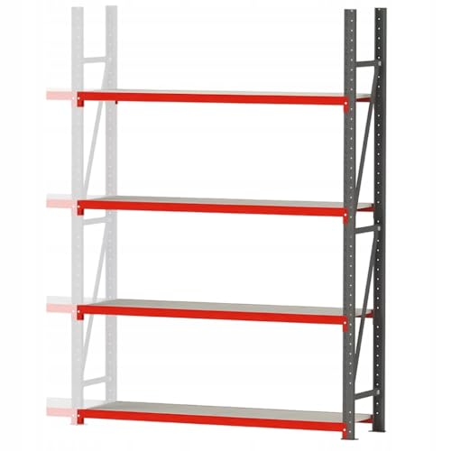 Mega-M Fortis Regal: Robustes Anbaumodul aus pulverbeschichtetem Stahl. Es trägt 350 kg pro Boden und ist durch die modulare Bauweise flexibel erweiterbar. von Mega-M