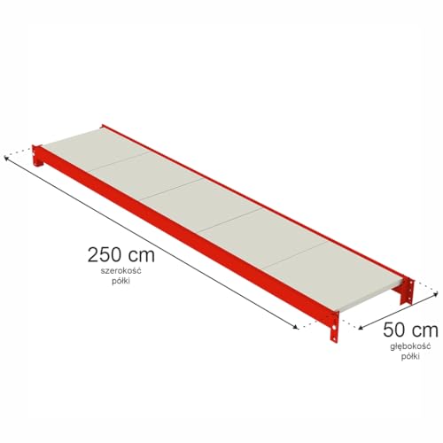Mega-M Fortis Regalboden: Robuster Metallboden aus pulverbeschichtetem Stahl. Er trägt bis zu 250 kg und ist verstellbar. Ideal für die Lagerung Schwerer Güter. von Mega-M