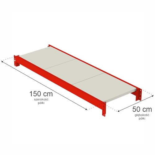 Mega-M Fortis Regalboden: Robuster Metallboden aus pulverbeschichtetem Stahl. Er trägt bis zu 450 kg und ist verstellbar. Ideal für die Lagerung Schwerer Güter. von Mega-M