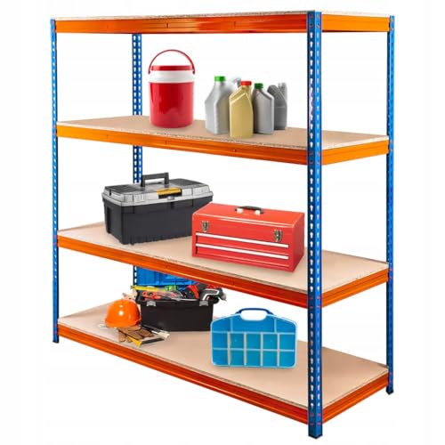 Mega-M PRO MAX Regal: Dieses robuste Regal aus Metall und Spanplatte trägt 500 kg pro Boden und ist Dank Stecksystem schnell montiert. von Mega-M
