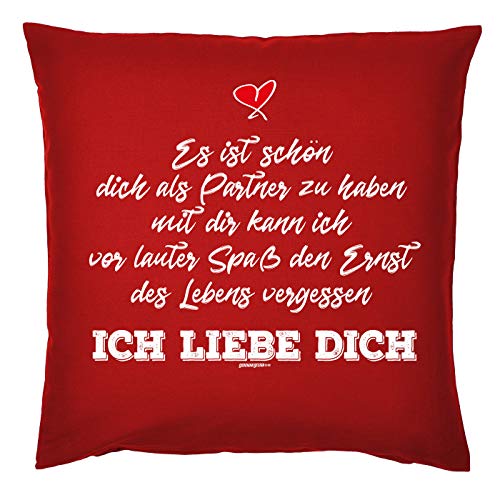 Deko-Kissen Romatischer Spruch für Verliebte Liebes Sprüche Kissen Kissen mit Füllung Es ist schön Dich als Partner zu haben Mir die kann ich vor lauter Spaß den Ernst des Leben vergessen von Mega-Shirt