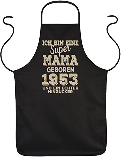 zum 66. Geburtstag Schürze Ich Bin eine super Mama geboren 1953 Geschenk zum 66 Geburtstag Küchenschürze 66 jähriger Geschenk für 66 Jährige von Mega-Shirt