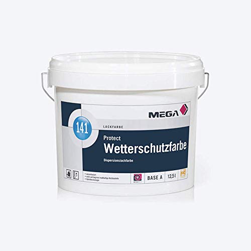 MEGA, Protect Wetterschutzfarbe, Umweltfreundliche, wasserbasierte, dauerelastische, seidenglänzende Dispersionslackfarbe, 1 Liter von Mega