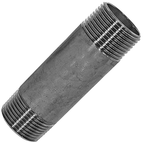 1 Zoll AG Rohrdoppelnippel Edelstahl V4A | Gesamtlänge 250 mm | Gewinde Fitting Außengewinde Verlängerung VA von MegaHaustechnik
