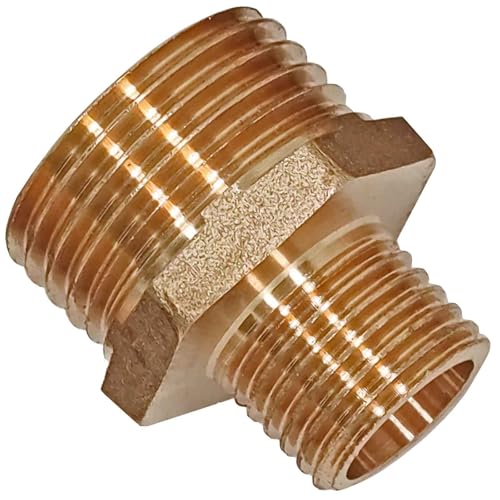 Doppelnippel 1 1/2 Zoll Außengewinde reduzierend auf 1 Zoll - 1,5" auf 1" AG Gewinde Schraub Fitting aus Messing Doppelnippel 1 1/2 Zoll Außengewinde reduzierend auf 1 Zoll - 1,5" auf 1" AG Gewinde Schraub Fitting aus Messing von MegaHaustechnik