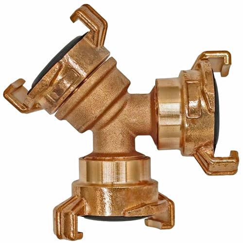 Y Verteiler Messing 2-Wege Schnell-Kupplung 3/4" Zoll 2x Außengewinde AG und 1x Innengewinde IG mit Dichtung, für GEKA - Abzweig 3 Wege Y Verteiler Messing 2-Wege Schnell-Kupplung 3/4" Zoll 2x Außengewinde AG und 1x Innengewinde IG mit Dichtung, für GEKA - Abzweig 3 Wege von MegaHaustechnik