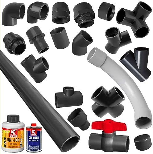 MegaHaustechnik Klebe Fitting aus Kunststoff PP PE PVC U - Verschraubung für Rohr Außendurchmesser 20mm von MegaHaustechnik