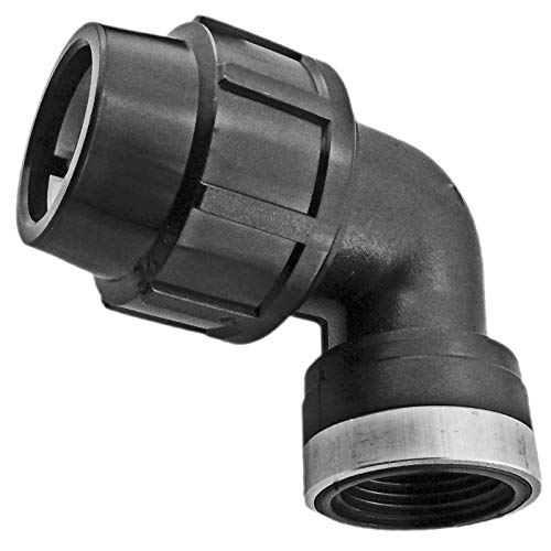 25 mm PP Fittings für PE Rohr Klemmverbinder Kunststoffrohr Verschraubung Winkel | Wunschgröße einfach auswählen >>> Winkel 90 Grad mit IG 3/4 Zoll von MegaHaustechnik